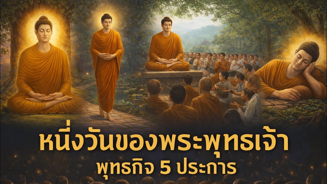 พระพุทธเจ้าทรงทำอะไรบ้างใน 1 วัน? (พุทธกิจ 5 ประการ)