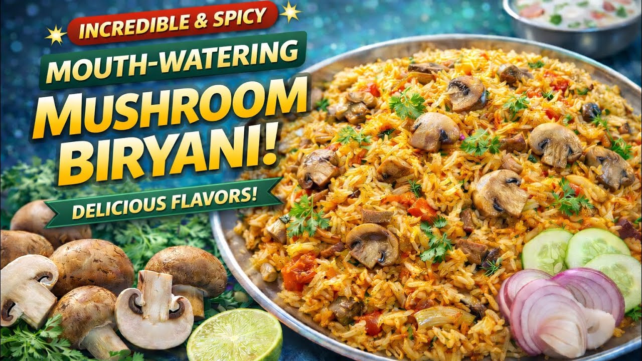 ಸುಲಭ ಮಶ್ರೂಮ್ ಬಿರಿಯಾನಿ ರೆಸಿಪಿ (Easy Mushroom Biryani Recipe)