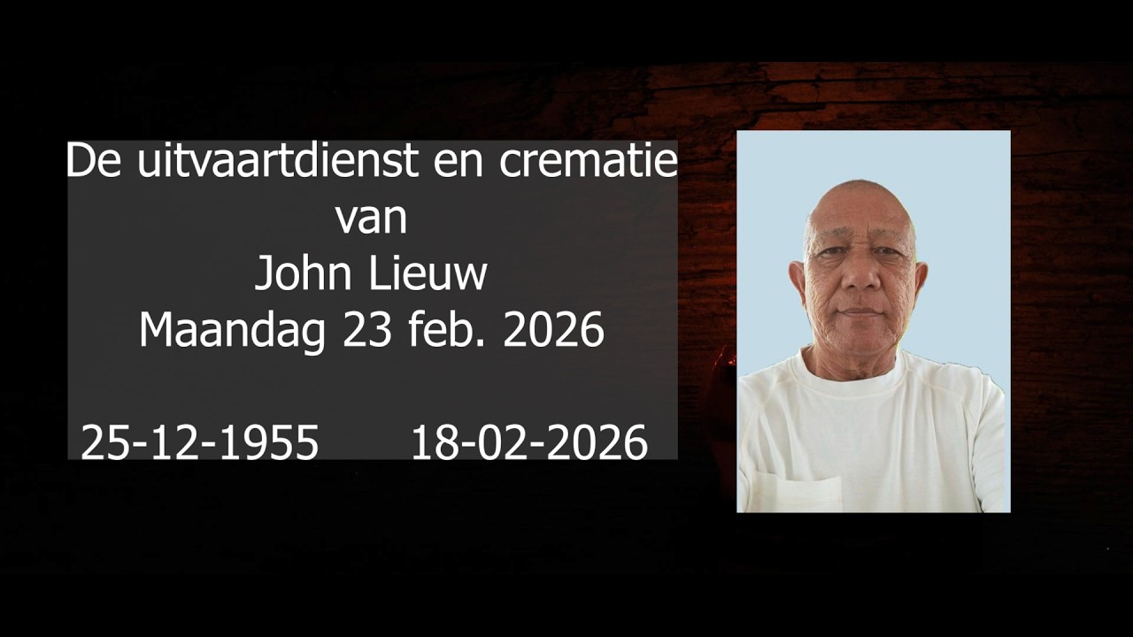 De uitvaartdienst en crematie van John Lieuw. Maandag 23 feb. 2026.