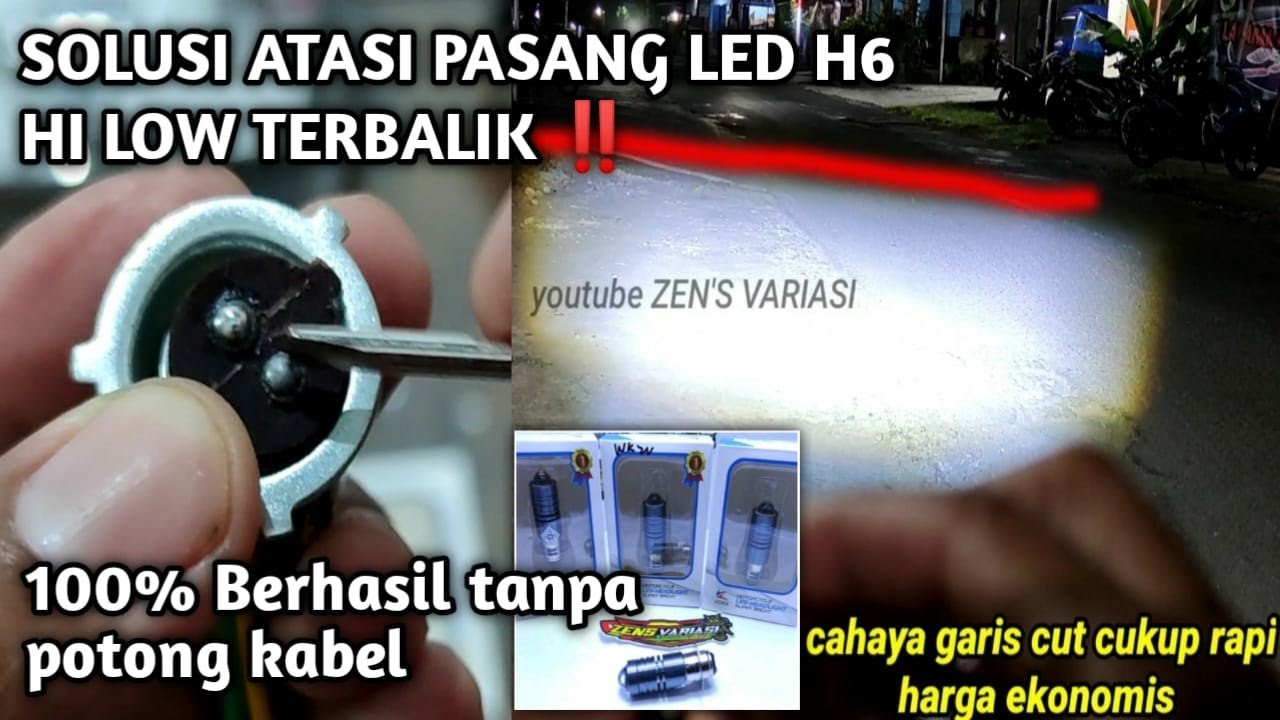 LED LASER H6 VOXX MOTOR BEBEK MATIC‼️Cara Atasi Hi Low Terbalik