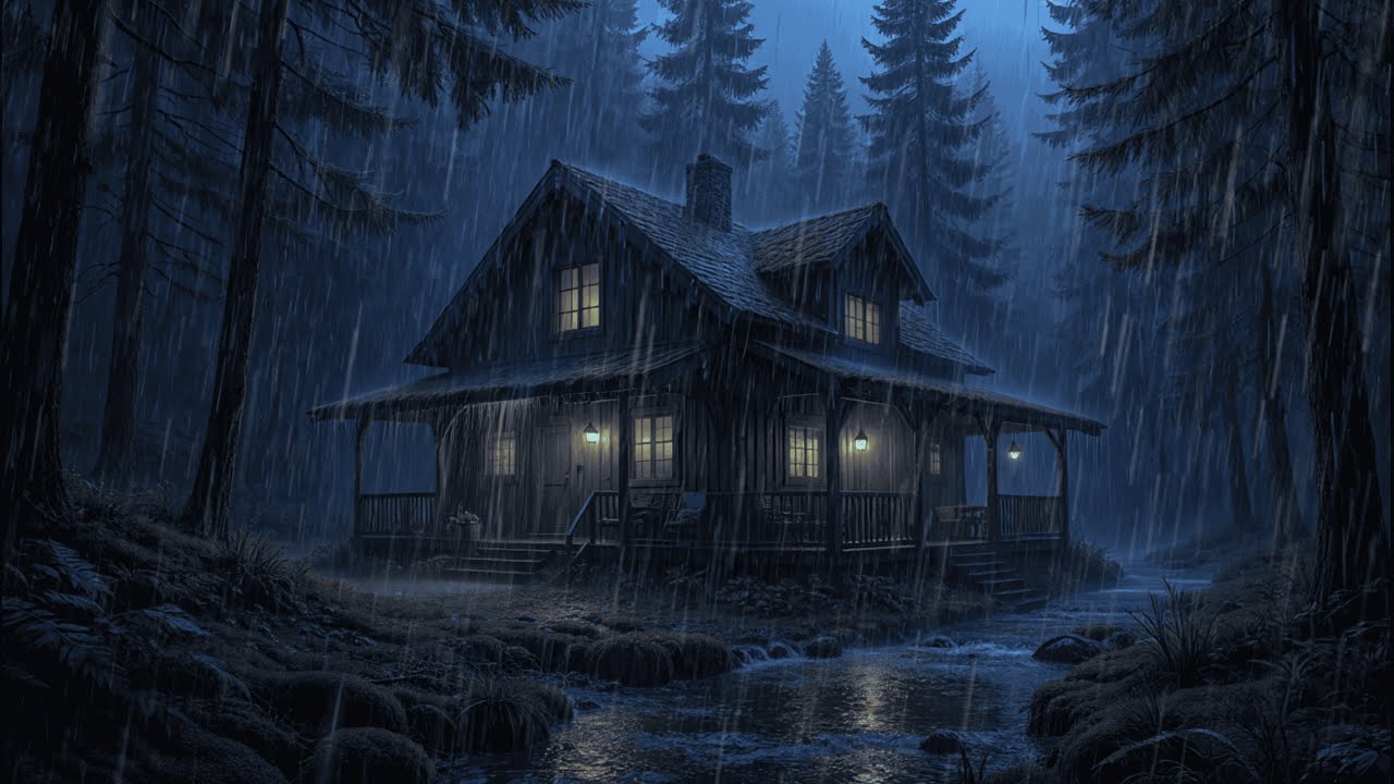 Cozy Rainstorm in Forest Cabin | Relaxing Rain Sounds for Deep Sleep & Stress Relief