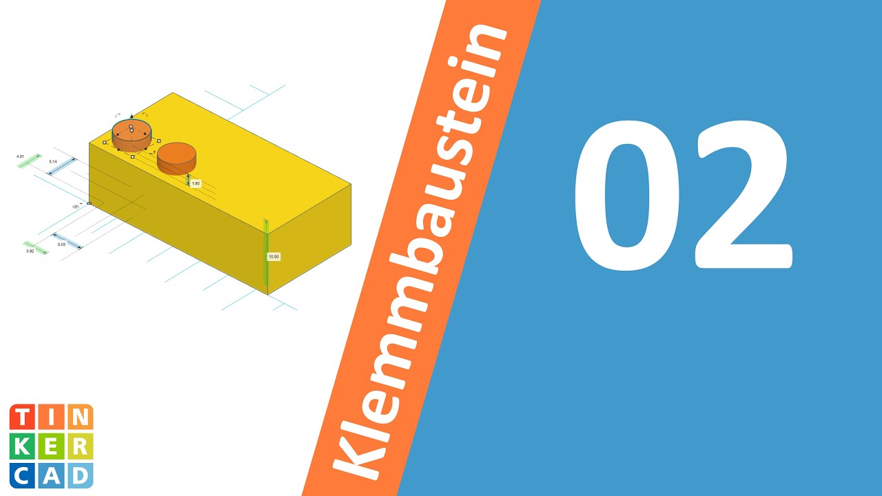 Klemmbaustein: Zylinder mit dem duplizieren Befehl erstellen (TinkerCAD Beginner Tutorial)