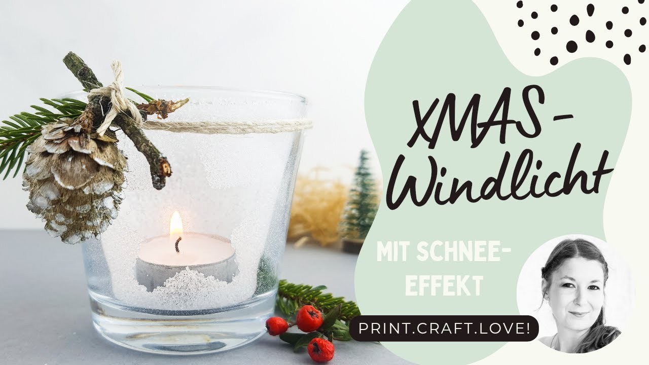 DIY Winterliches-Windlicht mit Schneeeffekt aus Zucker & Haarspray  #weihnachten #weihnachtsdeko