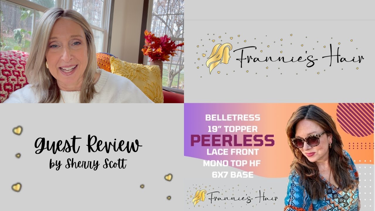 Frannie's Hair Review of Belle Tress Lace Front Mono Top Peerless 19 Topper