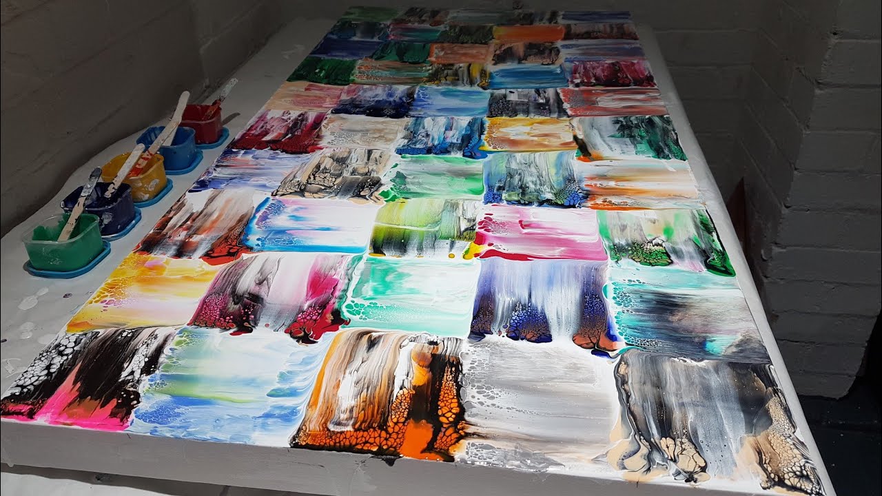 #40 Swiped Patches on 100cm&times;50cm Canvas