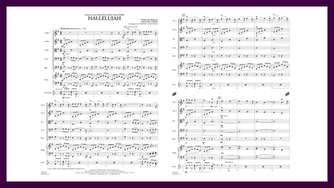 Hallelujah by Leonard Cohen/arr. Robert Longfield