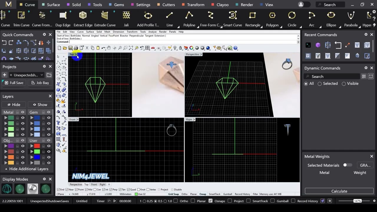 Origami Style Earring Design in Rhino | Easy Jewelry Modeling with Control Point & Loft