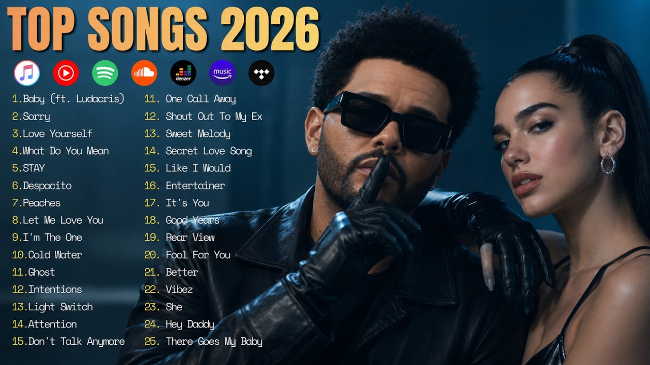 Top Hits 2026 🌍 Shakira, Justin Bieber, The Weeknd, Ariana Grande, Dua Lipa♫ Trending Pop Songs 2026