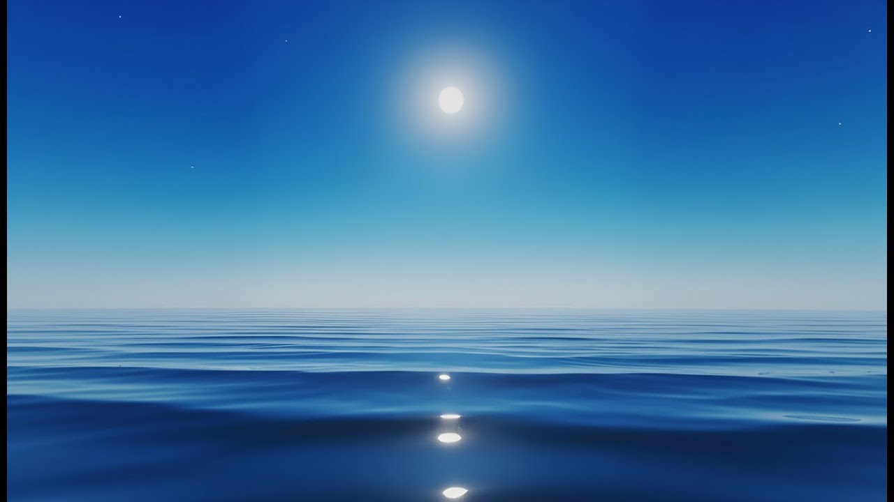 Fall Asleep On A Full Moon Night With Calming Wave Sounds - Relaxing Screensaver Background