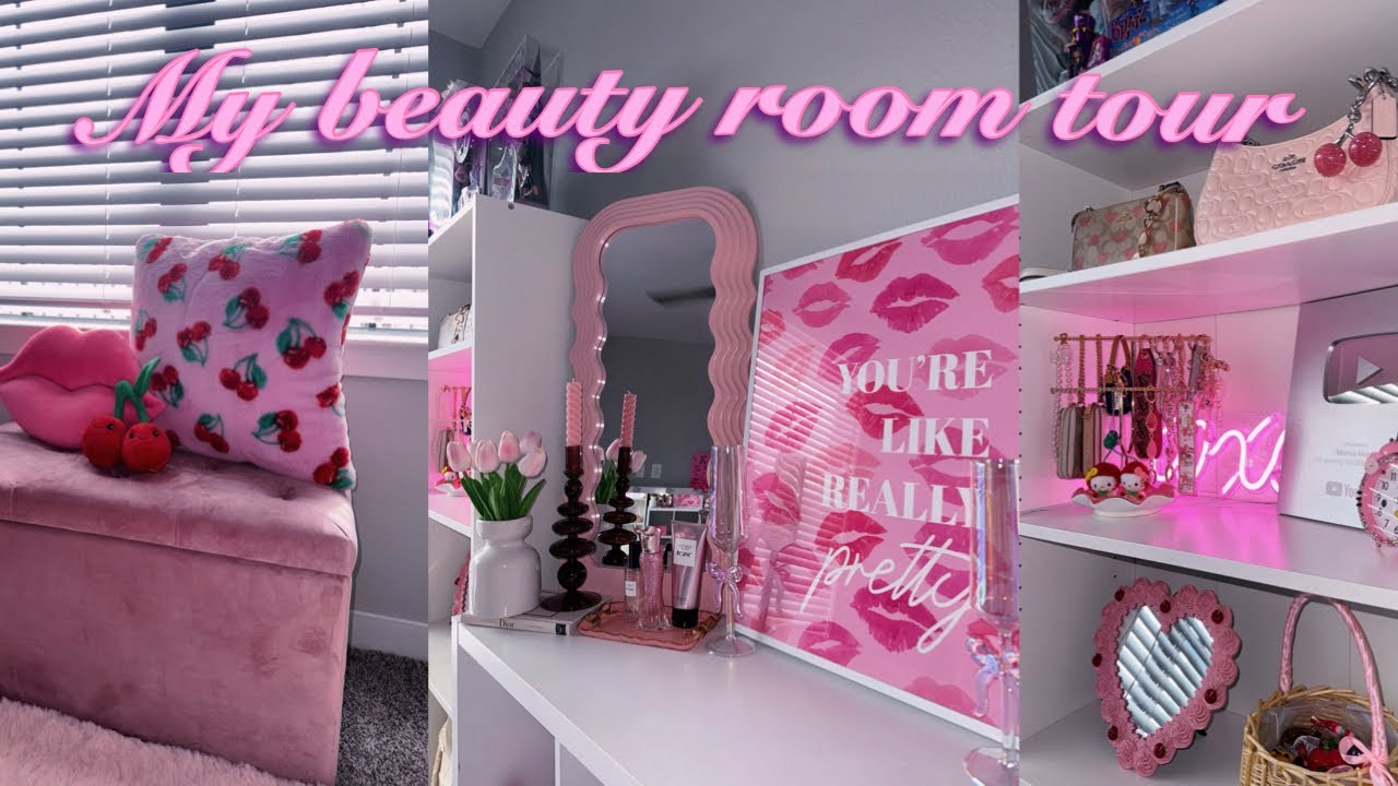 BEAUTY ROOM TOUR ♡ | pink & girly aesthetic