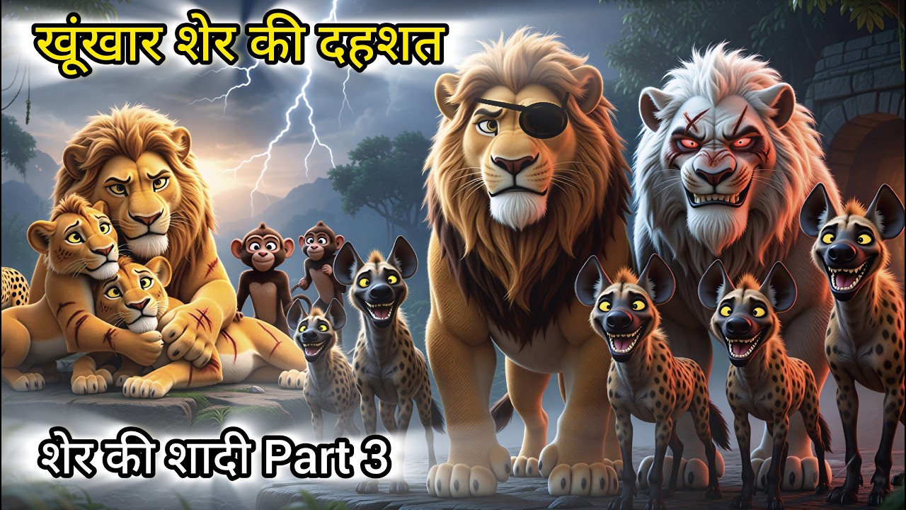 खूंखार शेर की दहशत | जंगल में लकड़बग्घों का आतंक | शेर की शादी Part 3