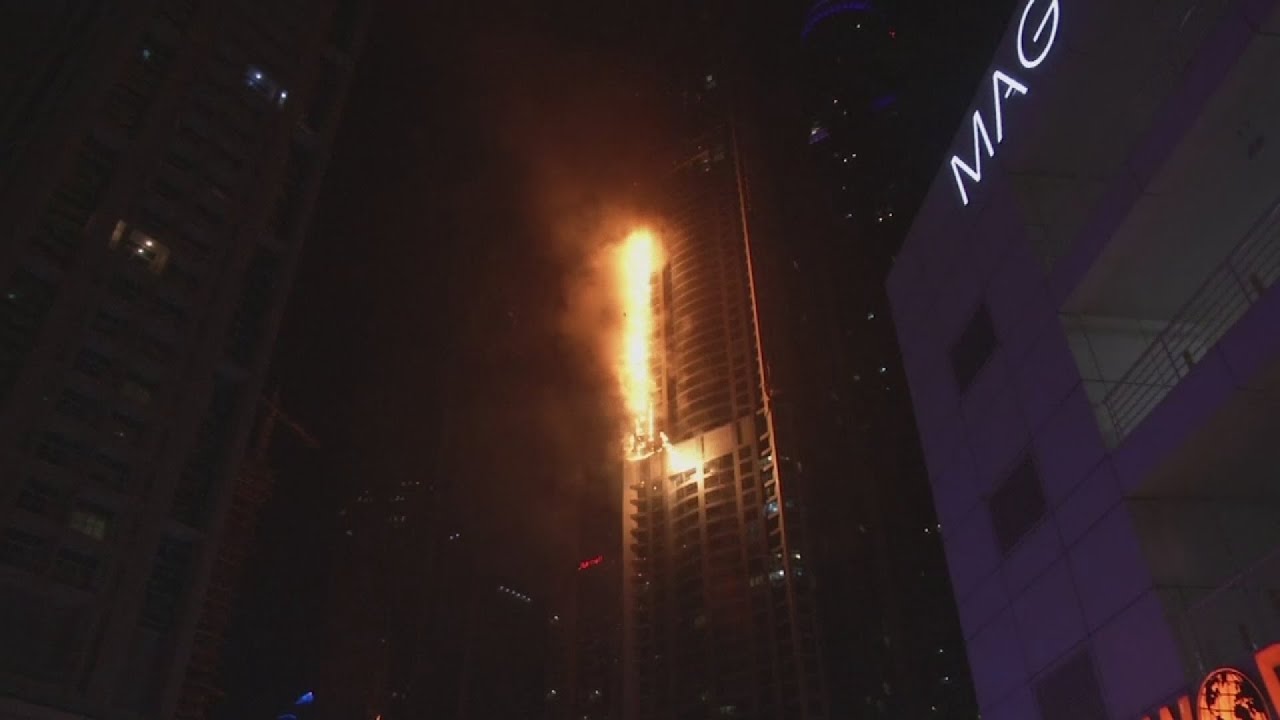 One of world's tallest buildings goes up in flames in Dubai