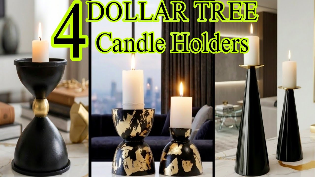 4 варианта переделки подсвечников из товаров Dollar Tree! | Craft Angel