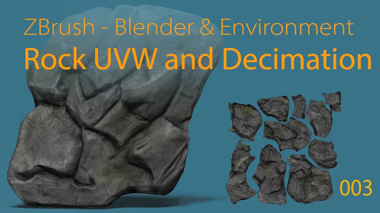 MS3D | Environment | 003 | ZBrush - Blender | Rock UVW