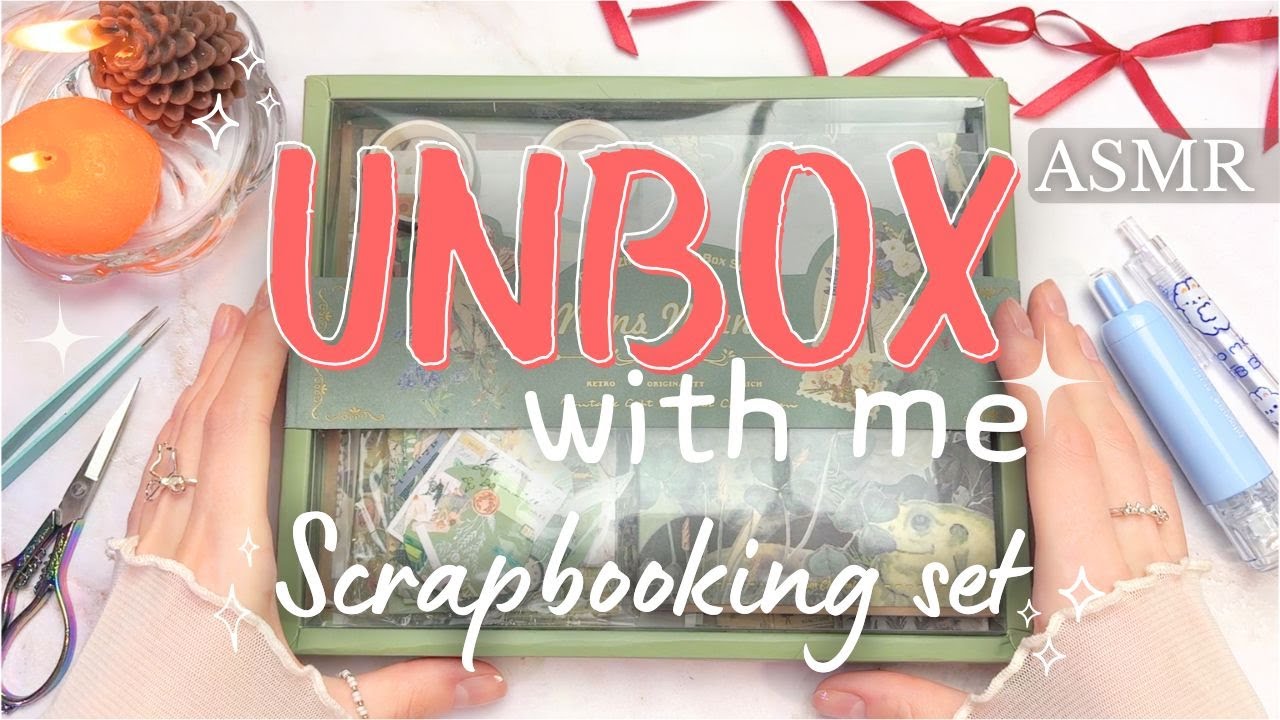 ASMR Unboxing｜Soft & Cozy Scrapbooking 🤍 | Relaxing Paper Sounds & Gentle Music | No Talking