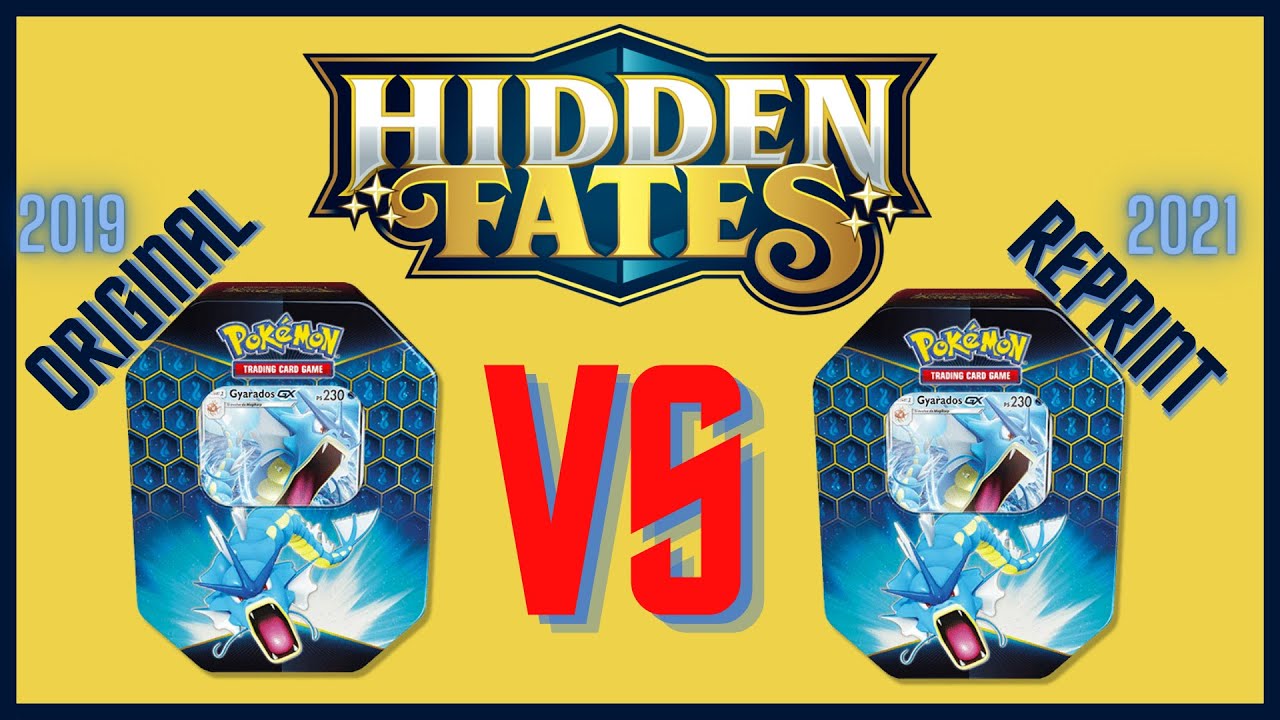 HIDDEN FATES TINS Original 2019  vs 2021 Reprint *COMPARISON*