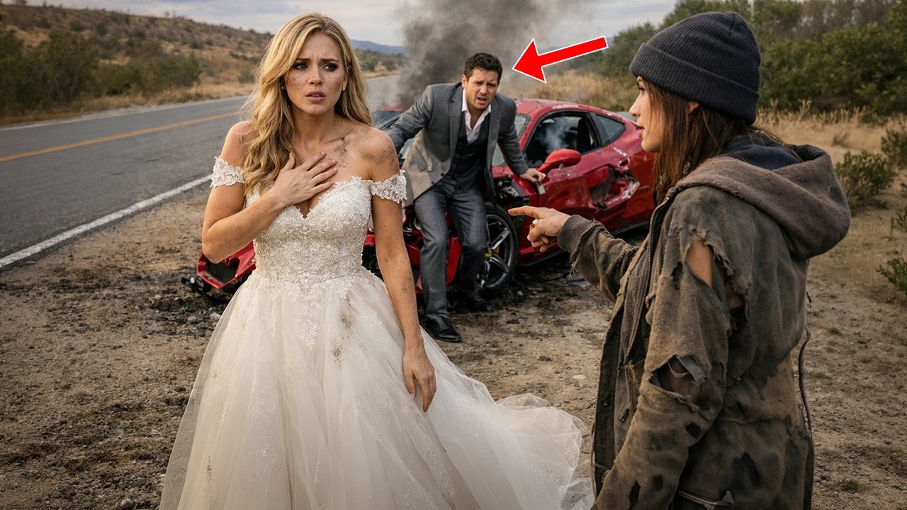 Mujer sin hogar SALVA a una millonaria segundos antes de que su coche VUELQUE y nota un detalle...