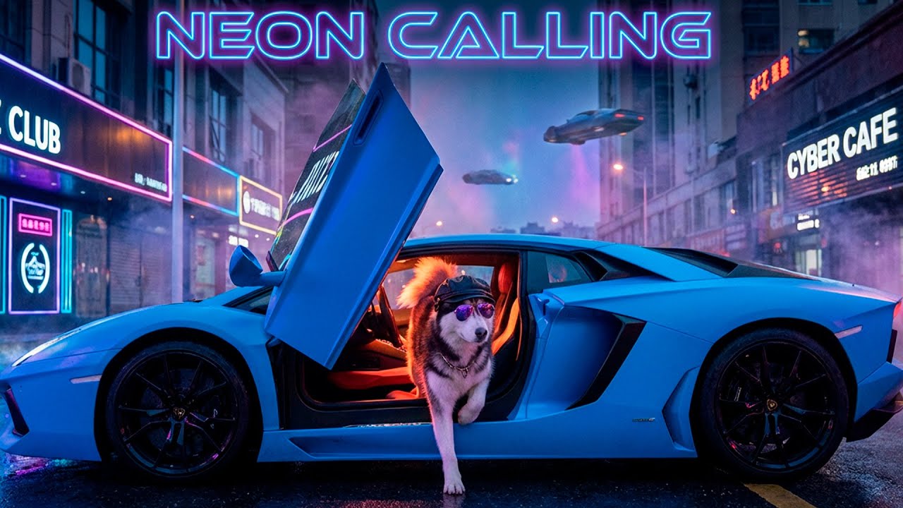 NEON CALLING – ASTRO K9 | AI Husky Pop Star (Official Music Video)