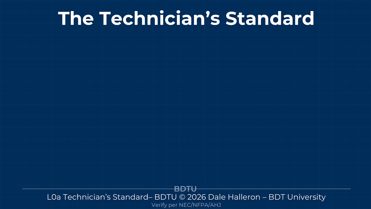 BDTU L0a The Technician's Standard