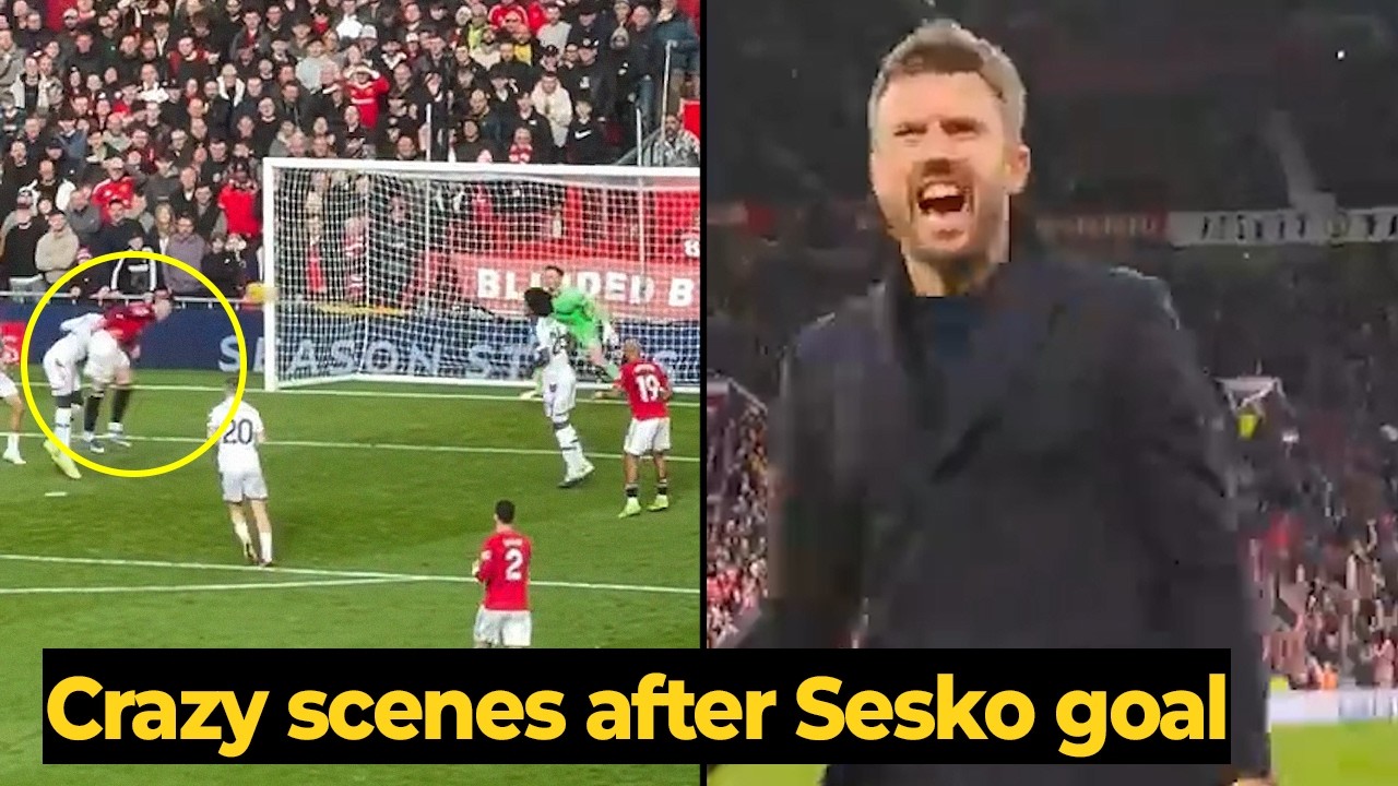 Carrick crazy reaction to Sesko winning goal vs Crystal Palace