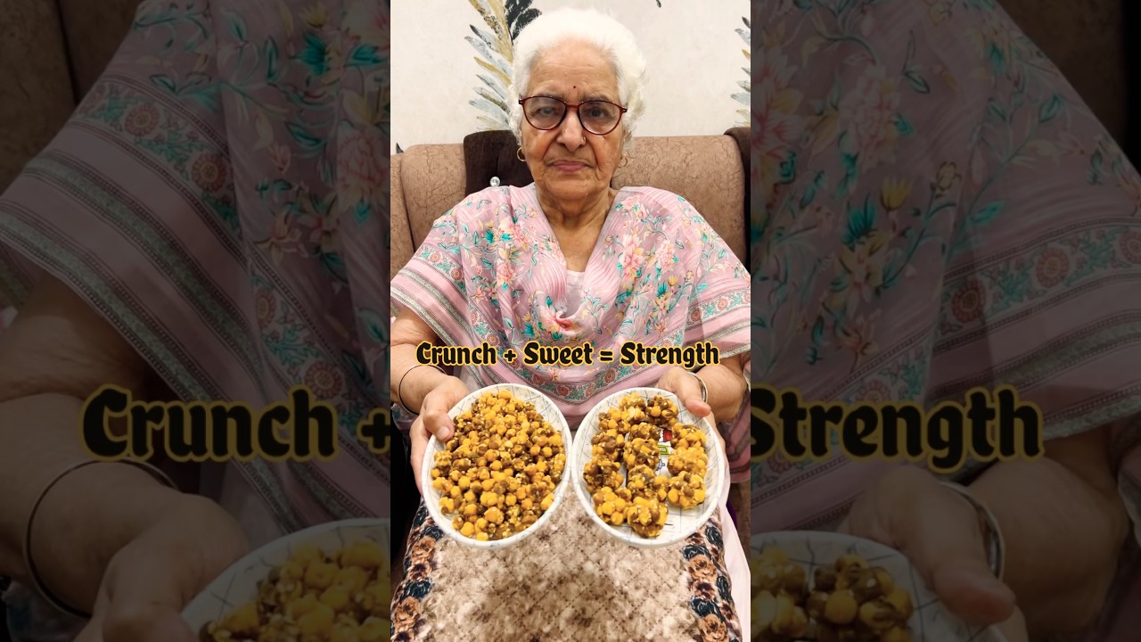 Healthy Gur Chana Til Laddu 🤩| protein-rich snack from dadi&rsquo;s kitchen 🙌🏻 # trending #viralvideo