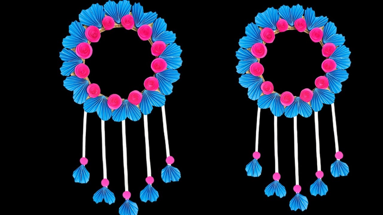 Unique paper flower wall hanging ideas wall decor Paper flower wall hanging 