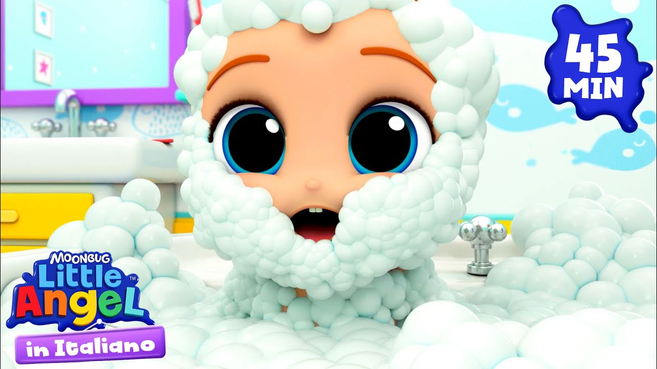 Come ci divertiamo nel bagnetto | Little Angel Italiano | Cartoni Animati con Gianni Piccino