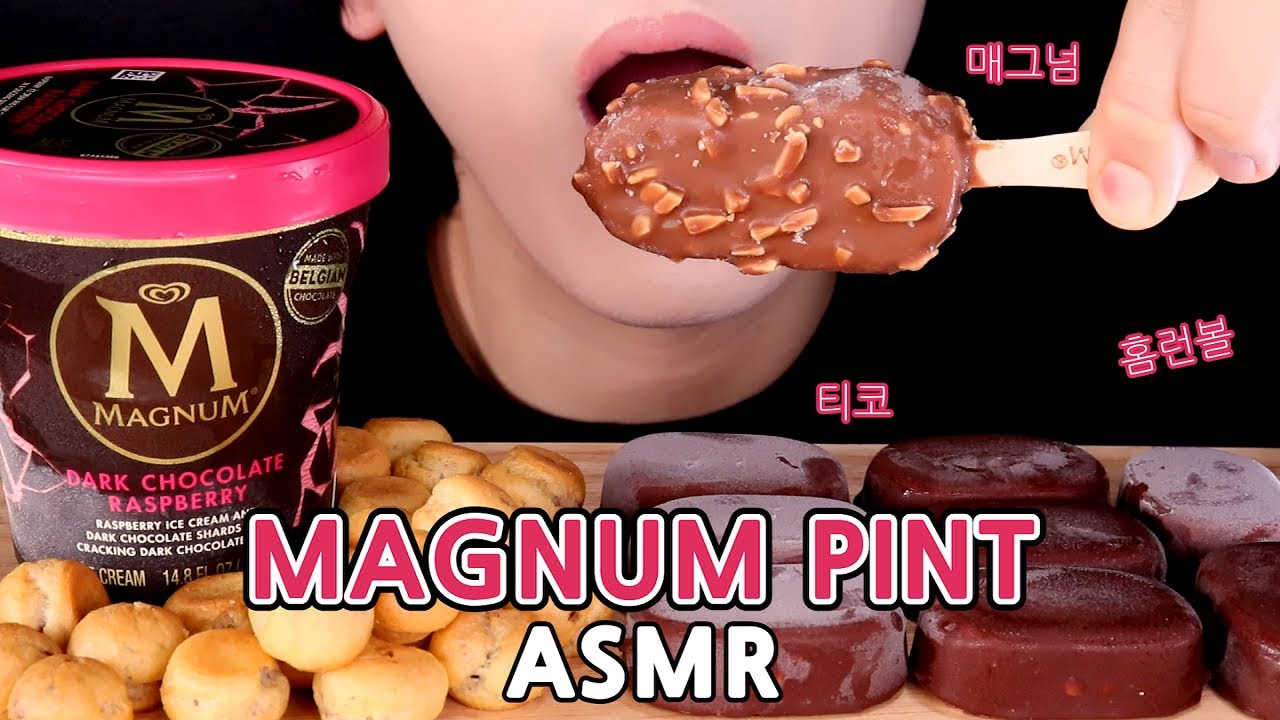 ASMR Chocolate-covered icecream + MagnumPint 매그넘파인트+티코 チョココーティングアイス (eating sounds) 먹방 [mukbang] 咀嚼音
