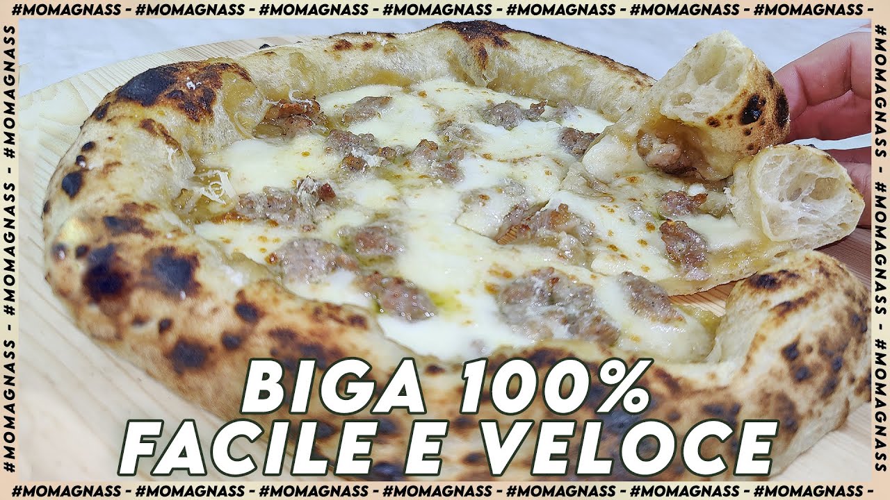 PIZZA con BIGA 100%, idratazione al 70%, fatta con la planetaria (tutorial completo)