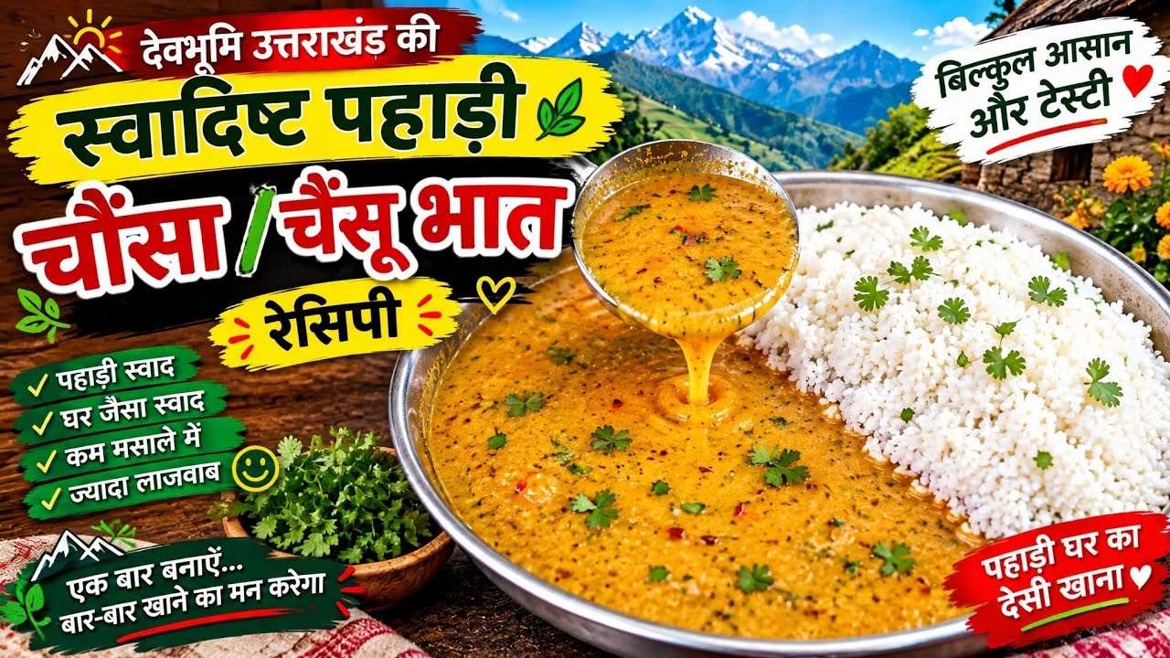 Famous Chaunsa / Chaansu Bhaat recipe of Devbhoomi Uttarakhand | Pahadi Chausa Bhat | 🤤