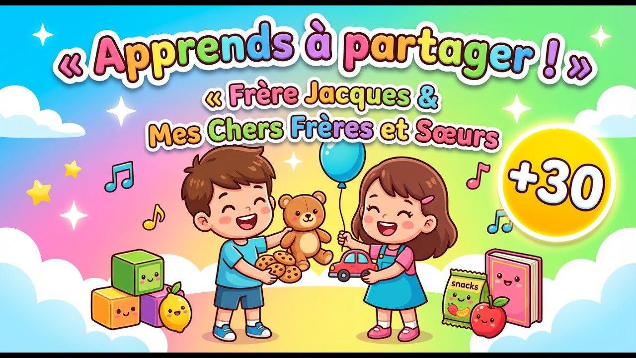 👦 Frère Jacques + Mes Chers Frères et Sœurs : Apprendre à Partager (30 min) 👧 Chanson pour enfants