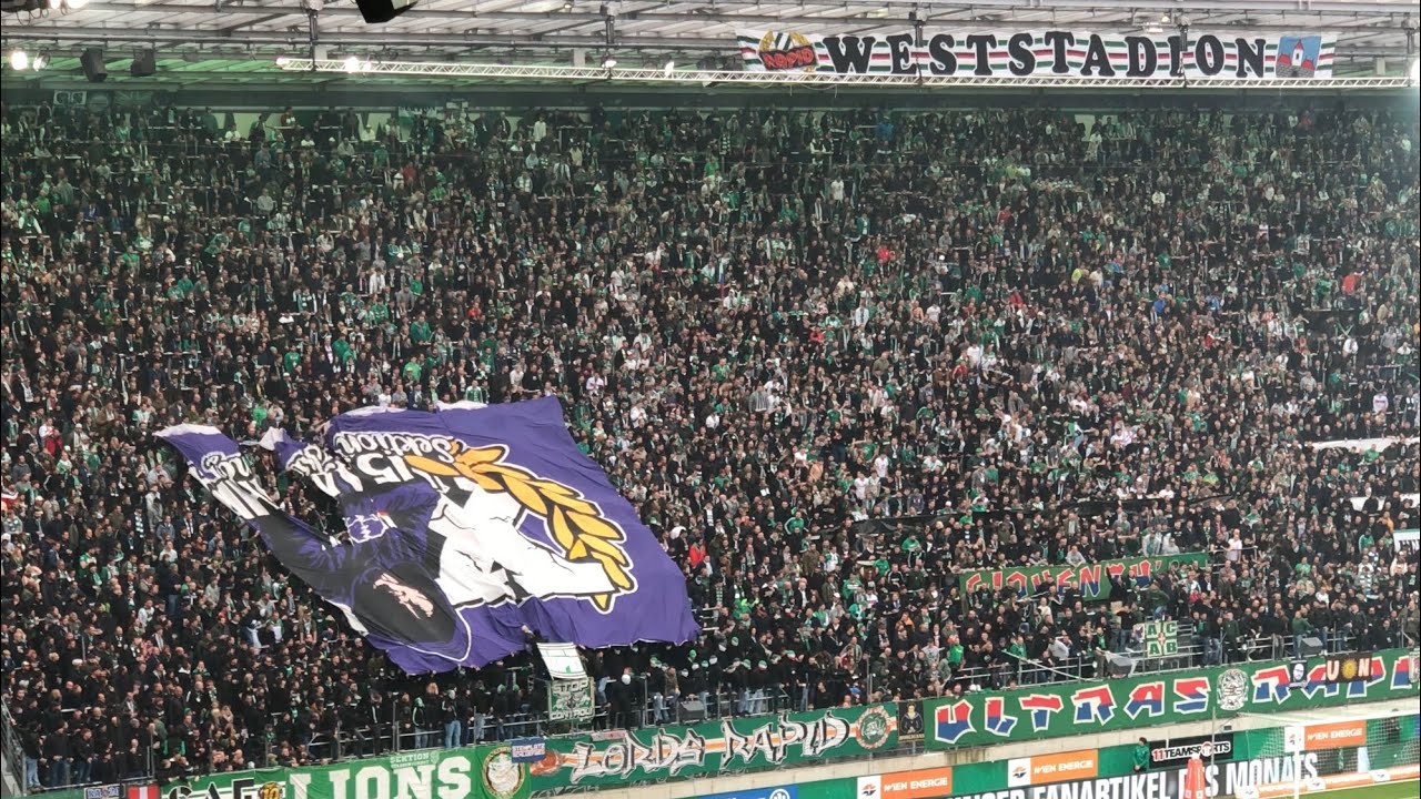 ULTRAS & FANS: BIG TIFO, STOLEN CHOREO AND PYRO AT 339. VIENNA DERBY | Rapid Wien - Austria Wien