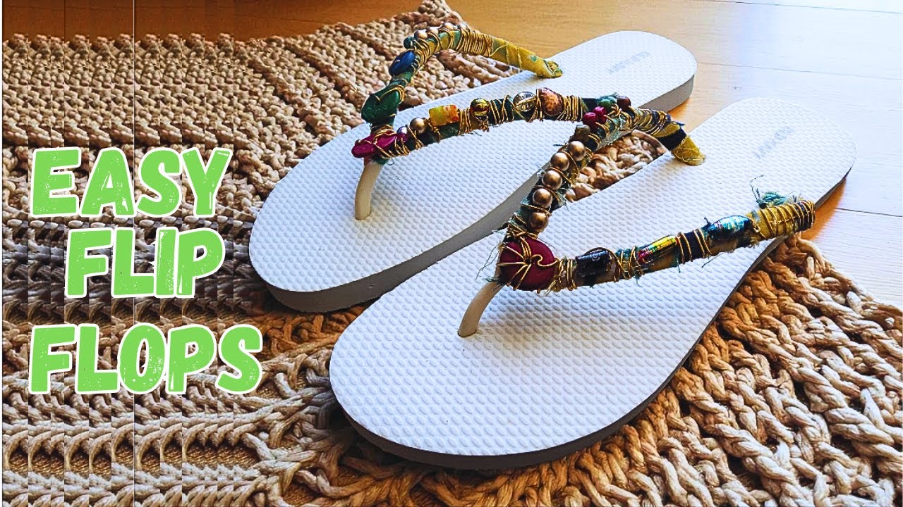 DIY Beaded Flip Flops | Handmade Boho Sandals with Colorful Jewelry Accents
