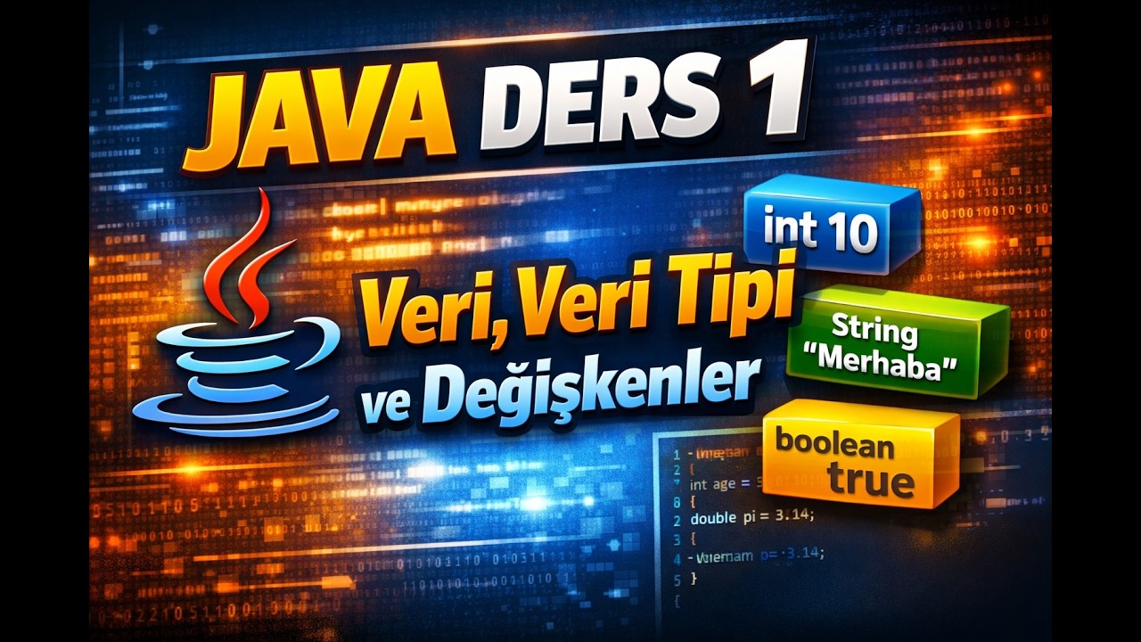 Java Ders 1 – Veri, Veri Tipleri ve Değişkenler konusunu detaylı şekilde öğreniyoruz 🚀
