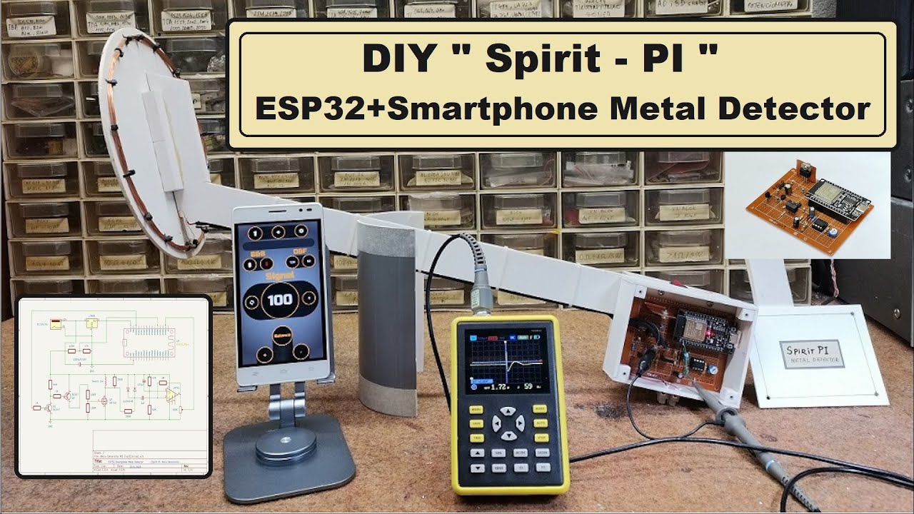 DIY  Spirit PI  ESP32 +Smartphone Sensitive Metal Detector