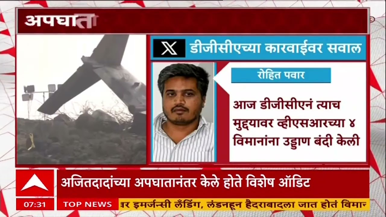 Ajit Pawar DGCA on VSR : व्हीएसआर व्हेंचर्स कंपनीला विमान वाहतूक संचलनालयाने मोठा दणका