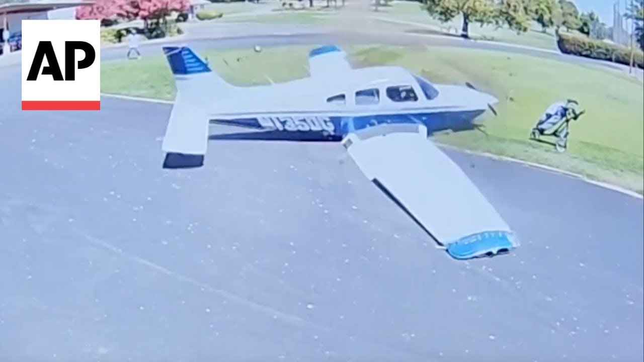 Small plane crash lands onto golf course in Sacramento, California