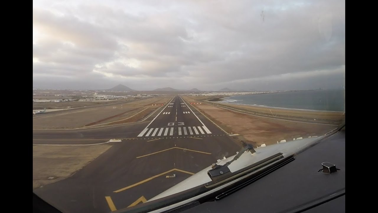Approach & landing runway 03 Arrecife Lanzarote airport (ACE GCRR)