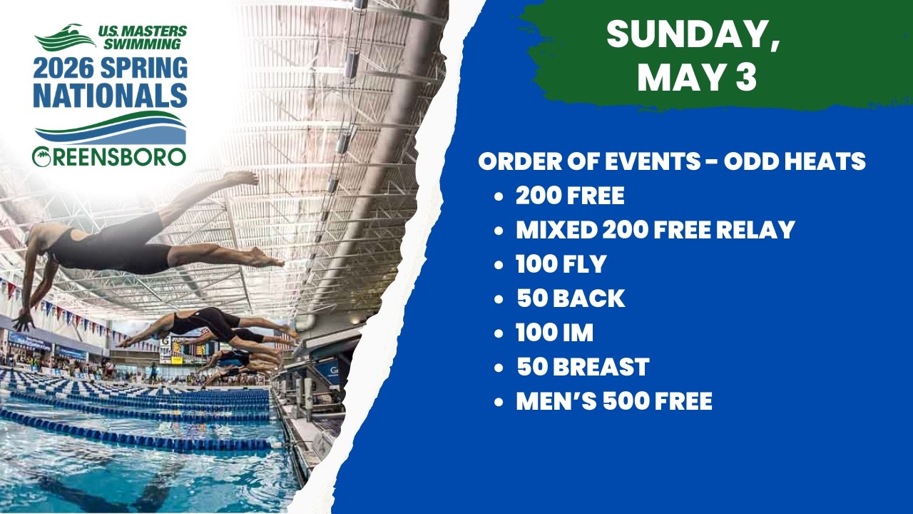 2026 USMS Spring Nationals | Day 4 - Sunday, May 2 | Odd Heats | Greensboro NC