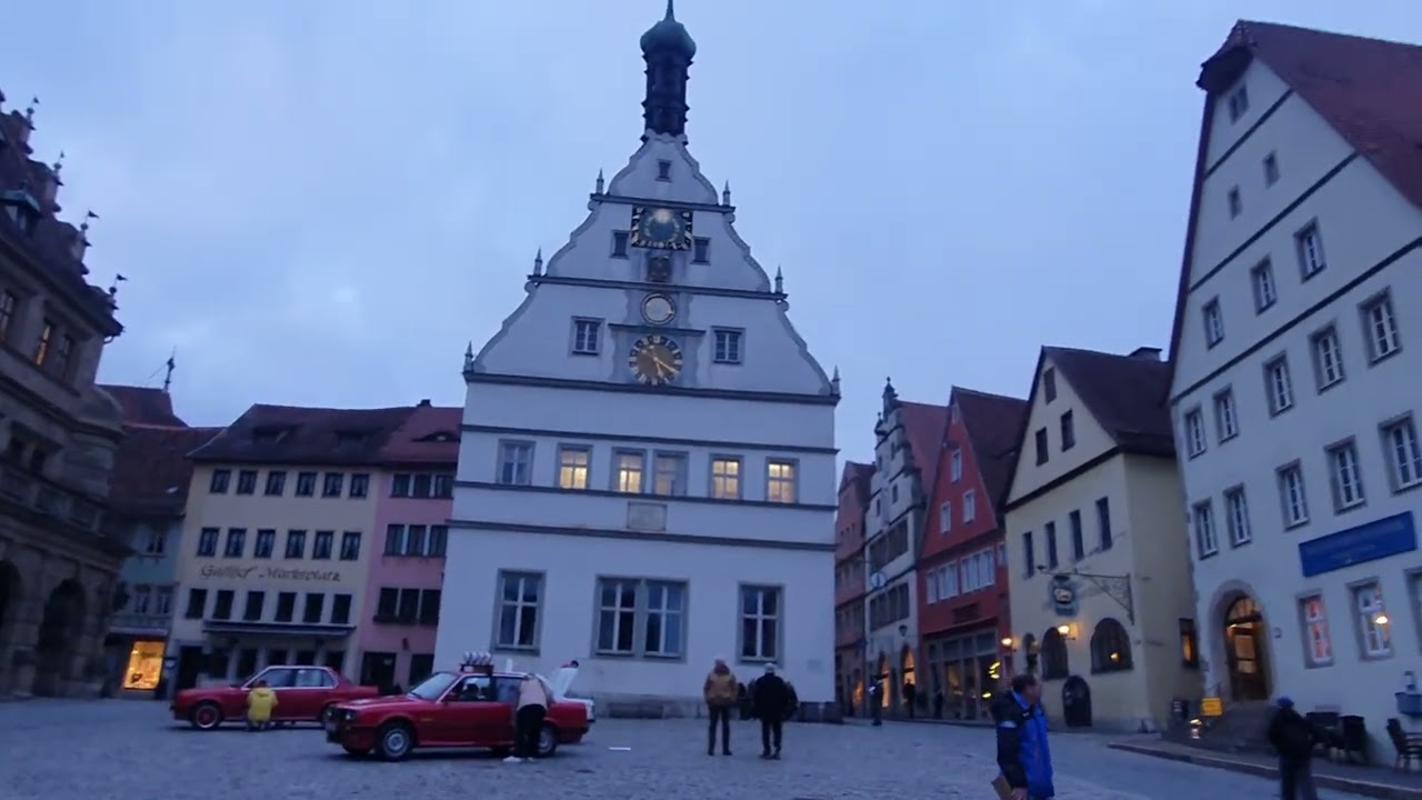 Rothenburg ob der Tauber Spaziergang vom Stadteingang bis durch jede Gasse 4KWalking Tour ohne Musik