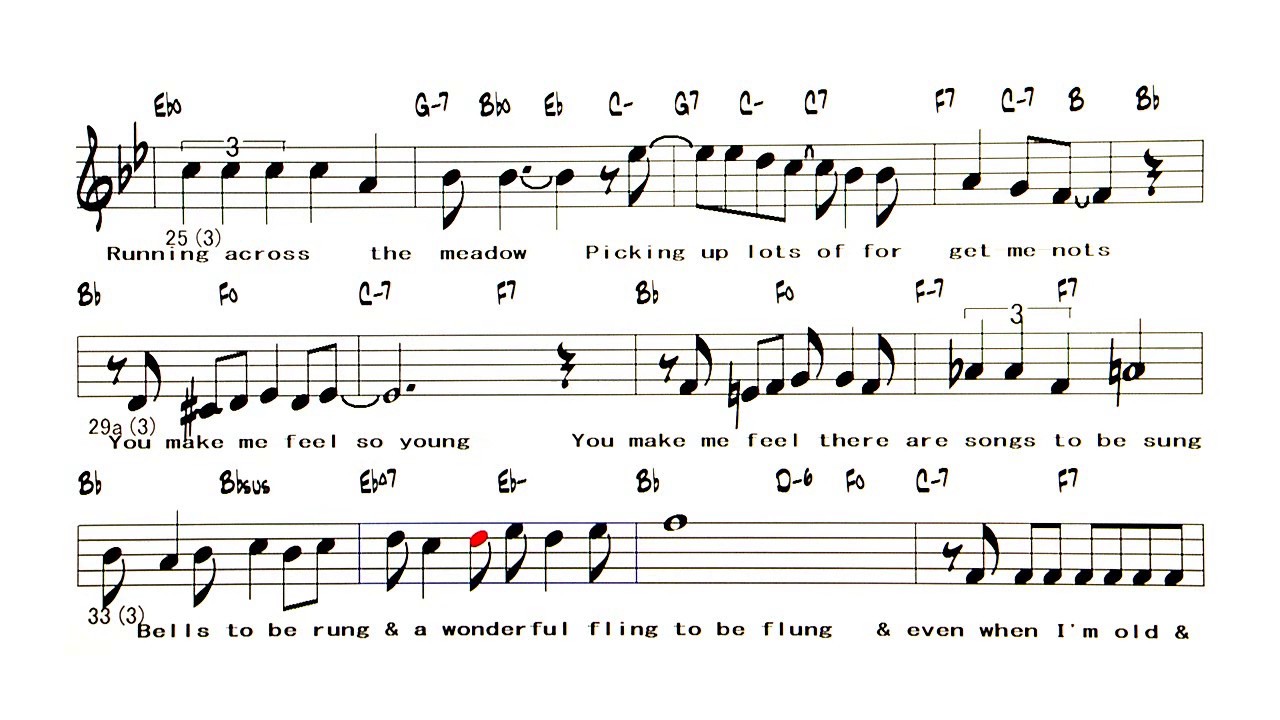 You Make Me Feel So Young - Reference sound