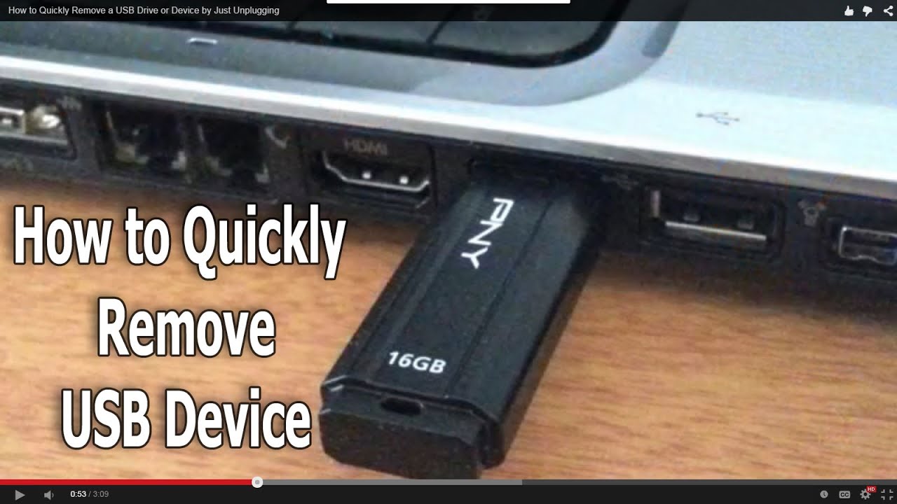 How to Quickly Remove a USB Drive or Device by Just Unplugging