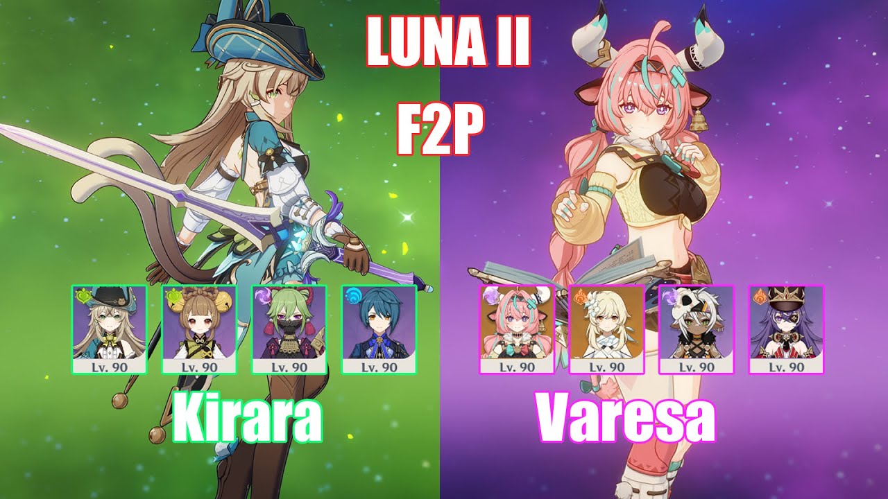 F2P C5 Kirara Hyperbloom  & C0 Varesa Overload | New Spiral Abyss Luna II | Genshin Impact