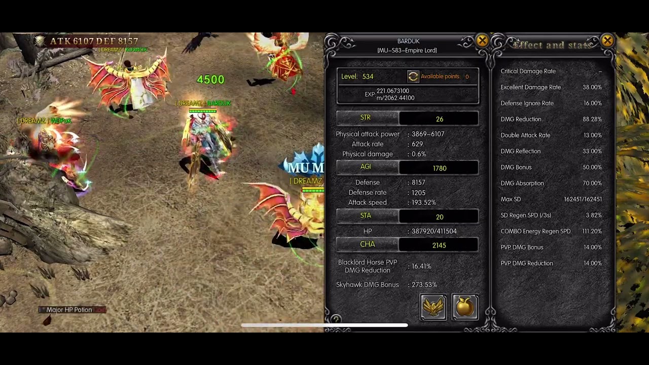#MuMonarchSea / BUILD THAT CAN HOLD SOME PLAYERS. PVP/PVE (DARK LORD CHA)