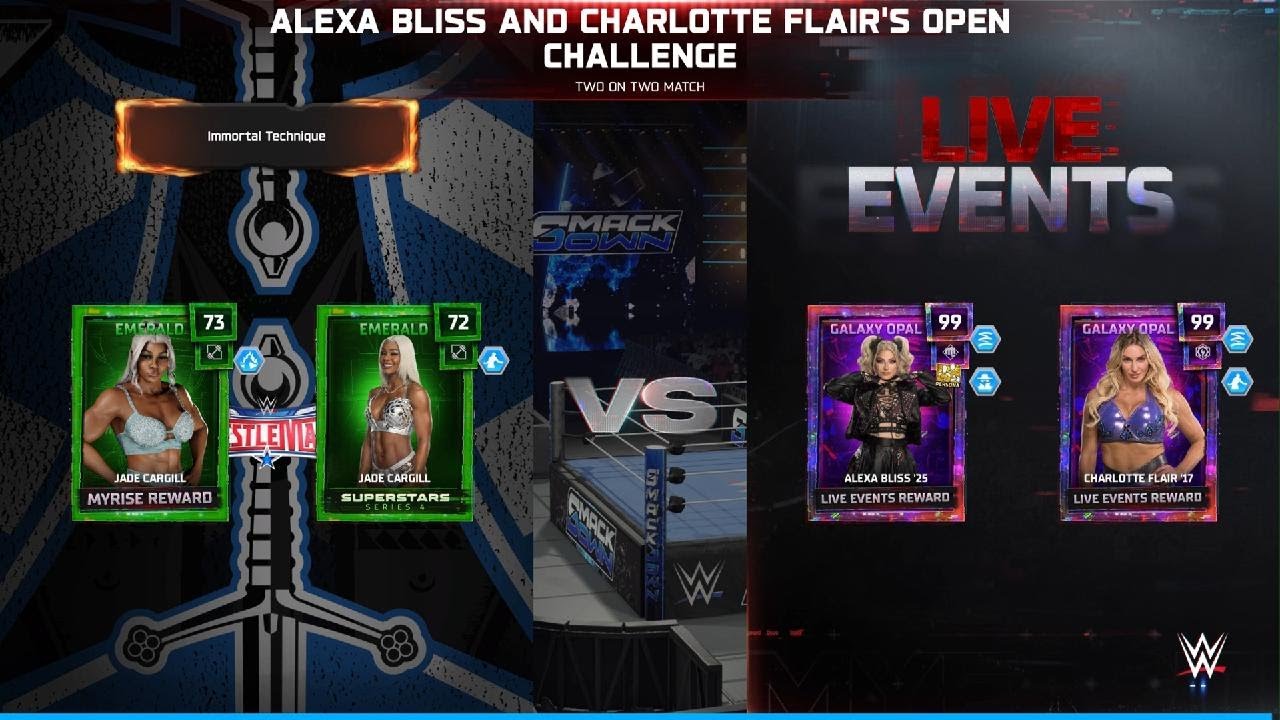 WWE 2K25 Live Event - Emerald Cards vs Galaxy Opal Alexa Bliss & Charlotte Flair