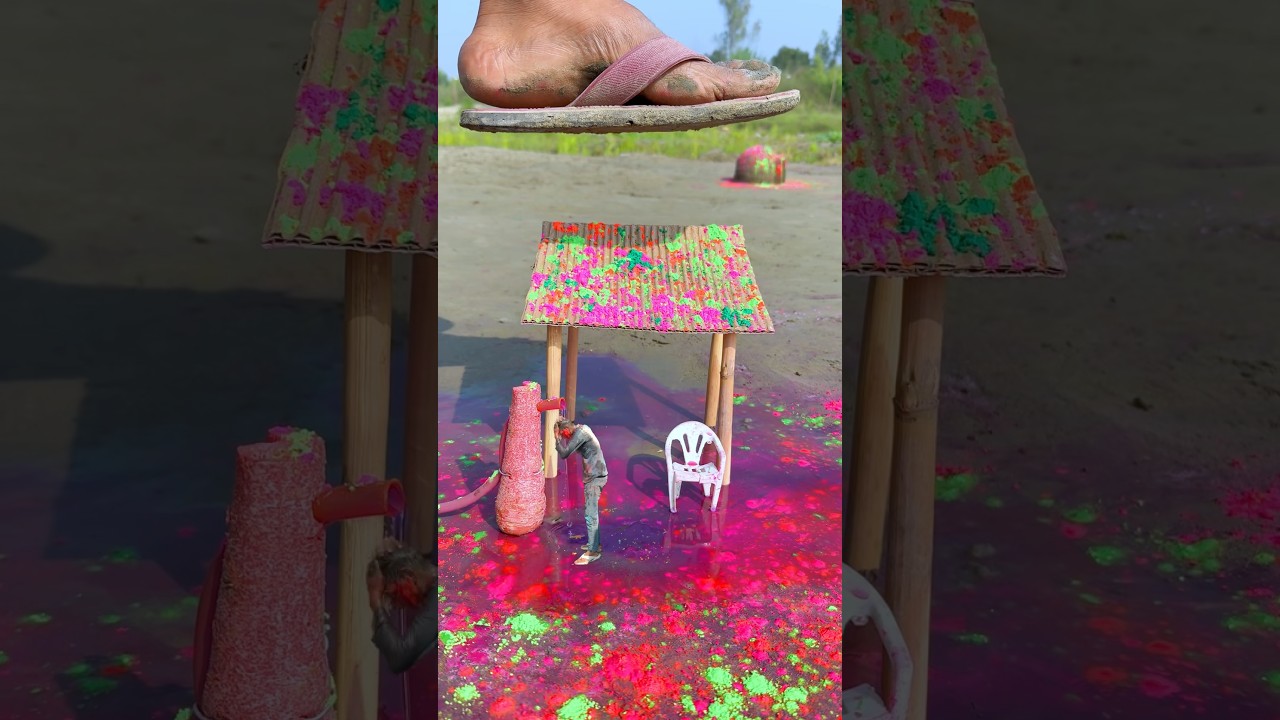 Crazy, funny, amazing Holi with heart destroy#creative#funny#amazing#shorts