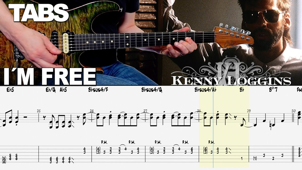 Kenny Loggins - I´m Free | Guitar cover WITH TABS | Steve Lukather guitar