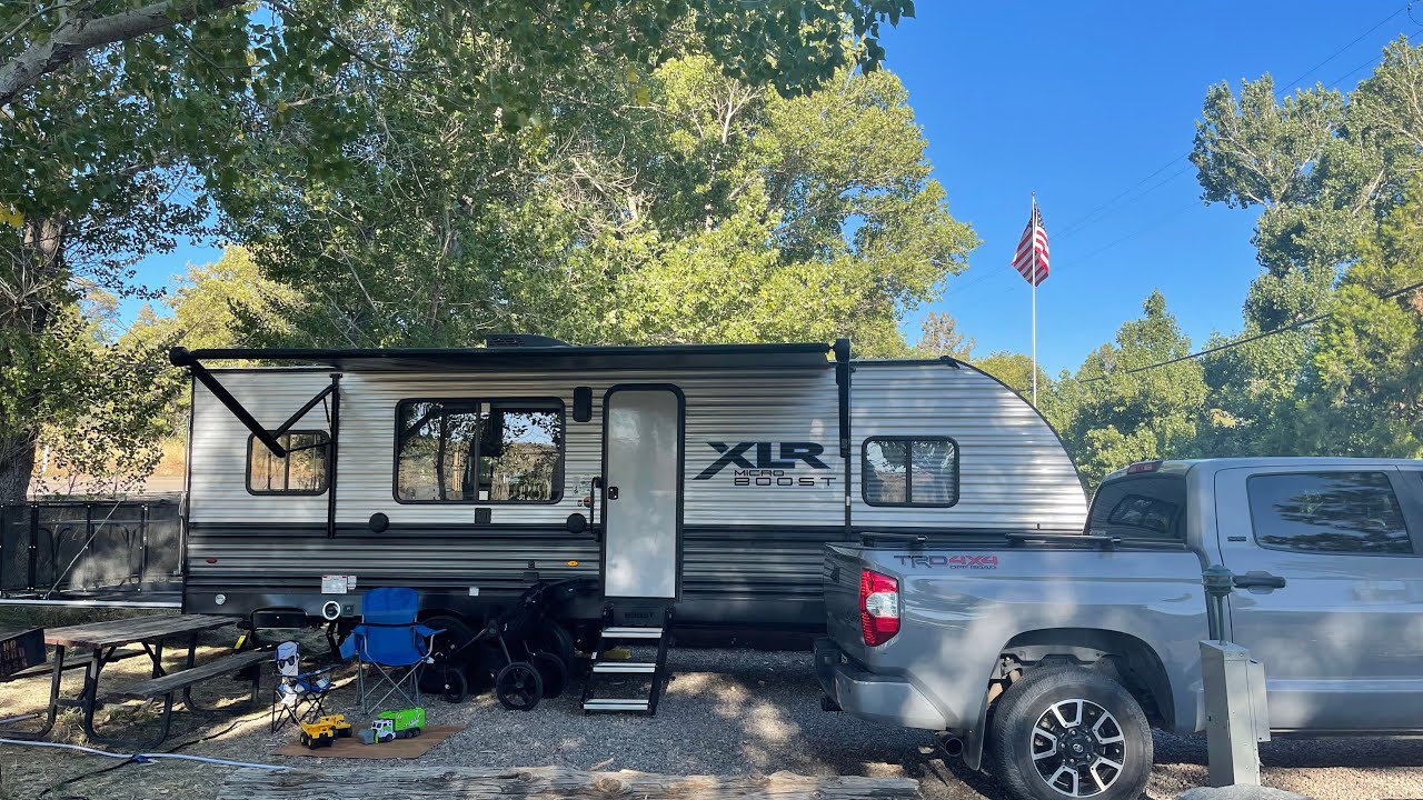 first camping trip and disneyland visit! family camping in a 25ft toy hauler