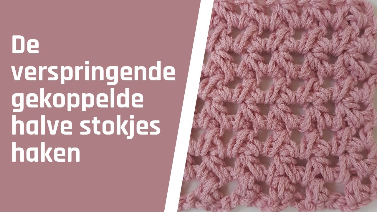 De verspringende gekoppelde halve stokjes haken