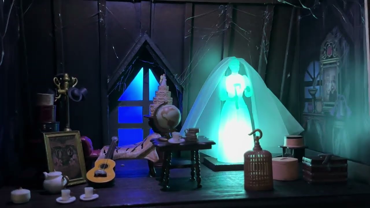 haunted mansion Hallmarks ornaments. Walt Disney world haunted mansion diorama.